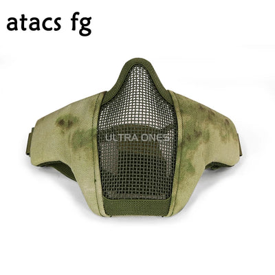 Airsoft Face Mask Breathable Low-Carbon Steel Mesh Protective Shooting Paintball Mask CS Wargame Tactical Half Face Mask